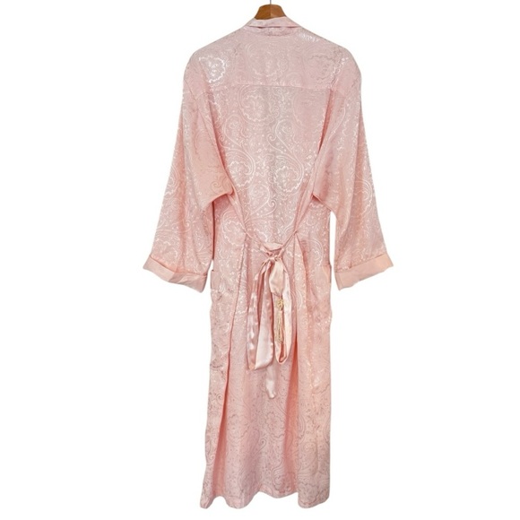 VICTORIA’S SECRET Vintage Gold Label Silky Paisley Pink Robe Size M - Picture 5 of 14